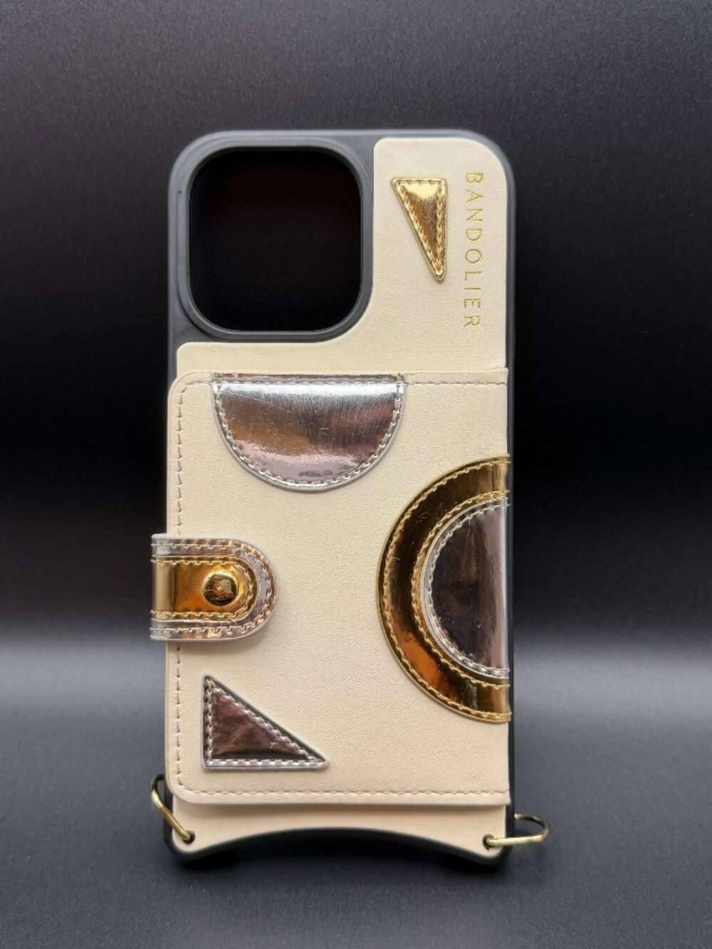 Bandolier Isla MagSafe Ivory/Gold Leather iPhone 15 ProMax Case – Case only